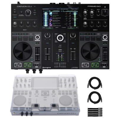 Denon DJ PRIME GO+ Portable Standalone DJ Controller w Decksaver Cover