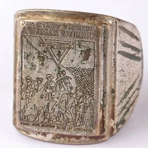 Ring WW1 Woman workers WW2 recruitment advertisement WWI Girl WWII Military Sign - Picture 1 of 13