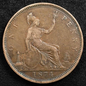 Great Britain 1 Penny 1874, Coin, Inv#G332 - Picture 1 of 2