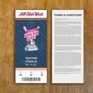 2025 MLB Home Run Derby Replica Ticket Stub Customizable Any Seat Info Atlanta - Bild 1 von 3