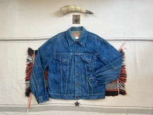 Levis Made USA Trucker Jacket L (42) Vintage Clothing 70s Rigid Thick Denim Boxy - Picture 1 of 17