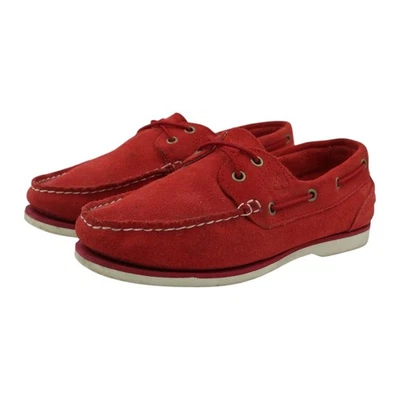 Timberland Boat Shoes Womens UK 4 Red Suede Leather Two Eye Moccasin Deck Shoe - Image 1 of 4