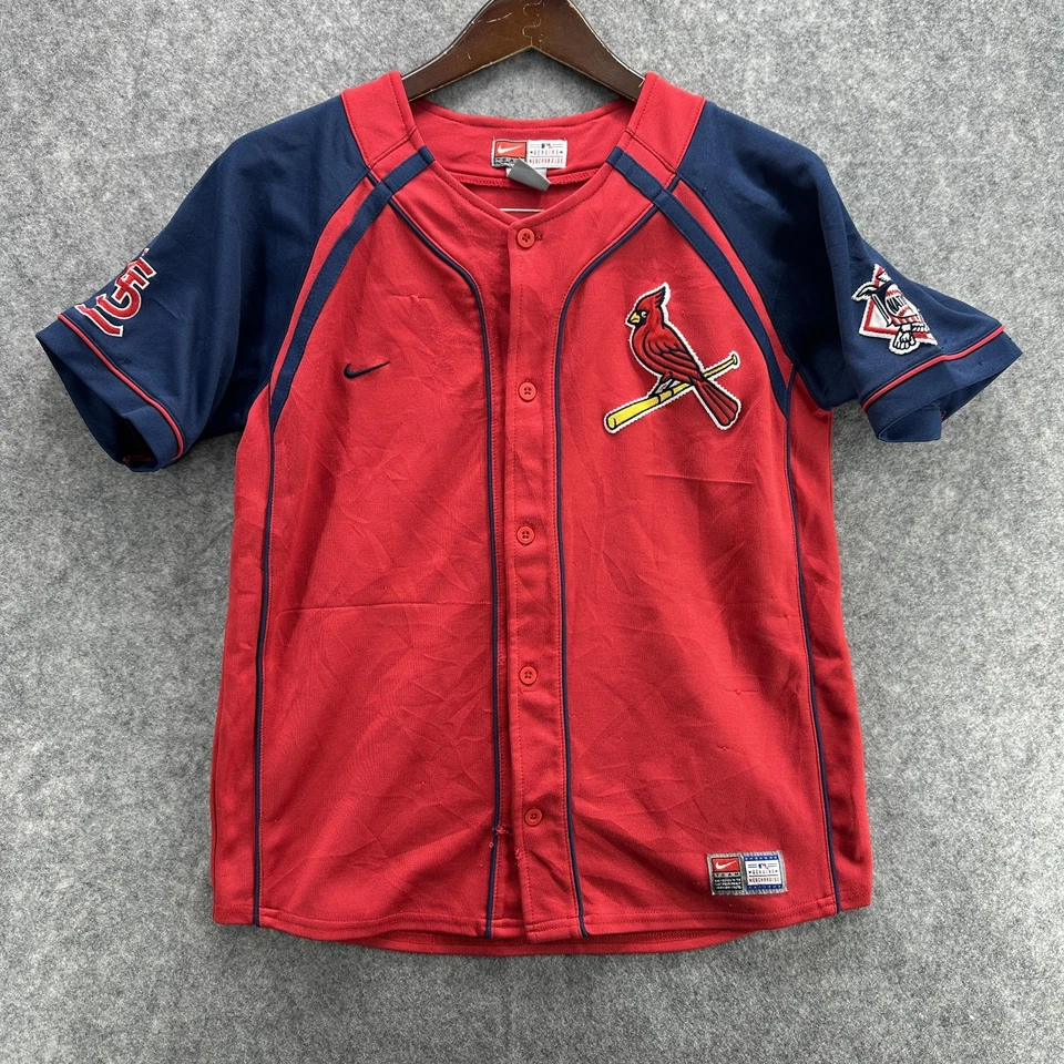Camiseta St. Louis Cardinals juvenil grande vermelha marinha liga principal de beisebol Nike Team Pujols 5 - Imagem 1 de 4