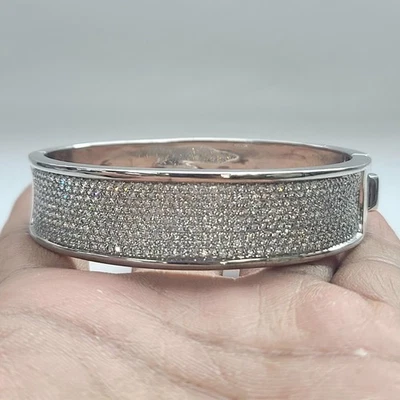 Brazalete QVC Bronzo Italia Pave' Cristal Ovalado Bisagras Foto 1 de 4