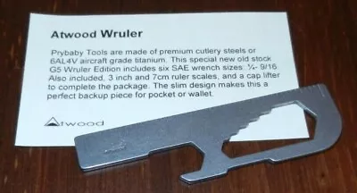 Peter Atwood G5 Wruler Vintage Satin Finish Hardened 420 Stainless Steel NEW OLD - Image 1 of 4