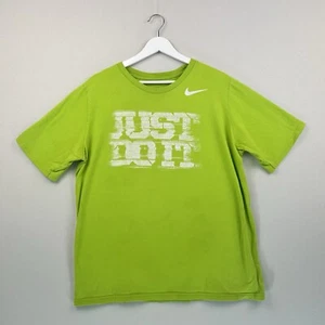 Nike T Shirt Mens XL Green Print Swoosh Just Do It Short Sleeve Crew Neck Gym - Picture 1 of 16