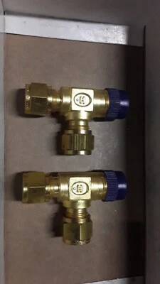 Qty 2 Hoke 6TMT6-BR Brass Male Run Tee 3/8 Tube x 3/8 MNPT street - Lot of 2 - Image 1 of 4