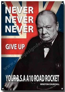 BSA A10 ROAD ROCKET,NEVER GIVE UP YOUR ROCKET METAL SIGN. A3 - Picture 1 of 1