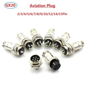 GX20 2Pin 3Pin to 15Pin Aviation Plug Male & Female Cable Metal Connector 20mm - Picture 1 of 6