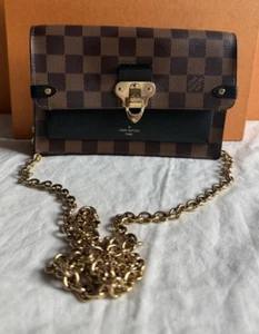 Louis Vuitton Damier Ebene Vavin Chain Wallet Black - Picture 1 of 24