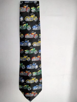 Romario Manzini Vintage Corbata Cuello Motocicletas Motociclista Negro Multicolor 3 3/4" x 58" Foto 1 de 3