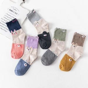 Women Girls Casual Cartoon Socks, candy color Lovely Animal Socks, Gradient - Picture 1 of 14