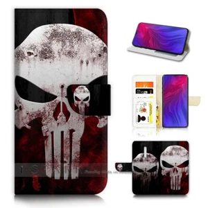 ( For Oppo Reno Z ) Flip Wallet Case Cover AJ40415 Skull - Photo 1 sur 5