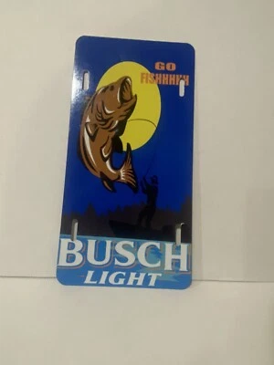 Busch Light Beer License plate Bass Fishing ￼Logo Anheuser Busch Budweiser - Image 1 of 4