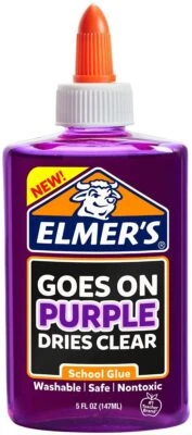Elmer para Niños Escuela Pegamento Púrpura Lavable Blanco Seguro No Tóxico Nuevo - Imagen 1 de 4
