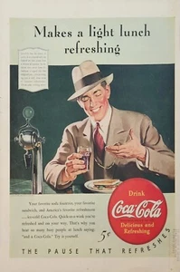 1940 Coca Cola soda pop Vintage Ad makes a light lunch refreshing - Picture 1 of 1