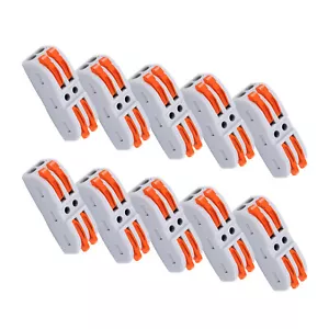 10 Pieces 2 In 2 Out Line Electrical Connectors Quick Fast Wire Cable Connection - Picture 1 of 10