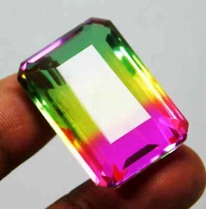 88Ct Certified Natural Tourmaline Emerald Cut - Picture 1 of 2