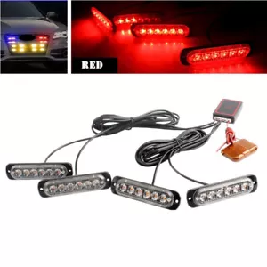 4Stk 6LED Auto Frontblitzer Blitzlicht Warnleuchte LKW Strobe Licht Rot 12/24V - Bild 1 von 6