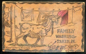 COMBER Ontario Cuero Postal 1900 Humor Cabra Comer Lavandería por Heal - Imagen 1 de 2