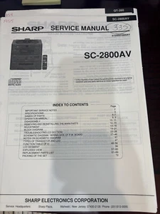 ORIG. SHARP SC-2800AV SC2800AV Repair & Service Manual *ORIGINAL* - Picture 1 of 1