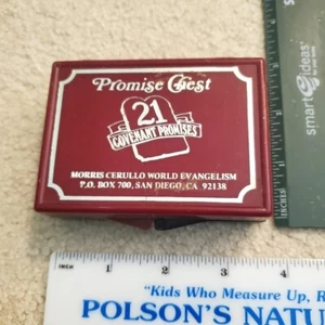 VintageMini Bible Promise Chest Christian Scriptures Cards Plastic Red Box - Picture 1 of 3