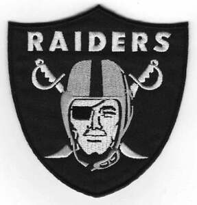 NFL OAKLAND RAIDERS LOGO SHIELD PATCH IRON-ON 4" Embroidered Patch