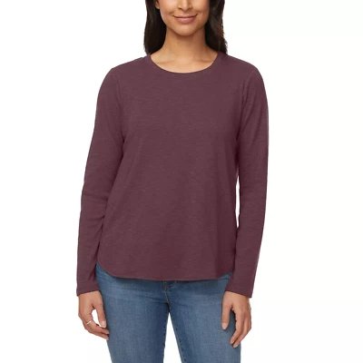 KIRKLAND подпись женщин длинным рукавом Slub футболка, фиолетовый, XS - Изображение 1 из 2