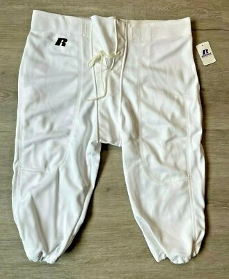 Football Pants YOUTH Russell WHITE 2-slot - fits size 34"-36" waist - YOUTH XL - Image 1 of 4