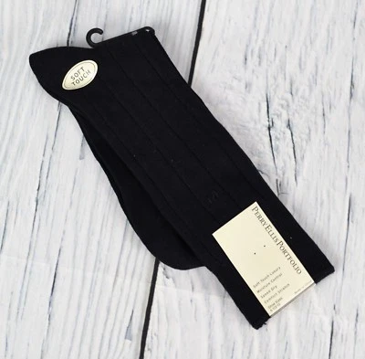 Perry Ellis Para hombres Calcetín Tejido Suave Tacto Costilla Moda Crew Zapato Talla 6.5-12 Negro Foto 1 de 4