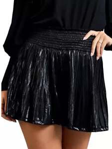 Smocked Elastic Waist Pleated Shorts-224MS - Picture 1 of 8