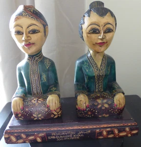 Antike heilige Loro Blonyo javanische indonesische Gottgöttin der Fruchtbarkeit Statue - Bild 1 von 16