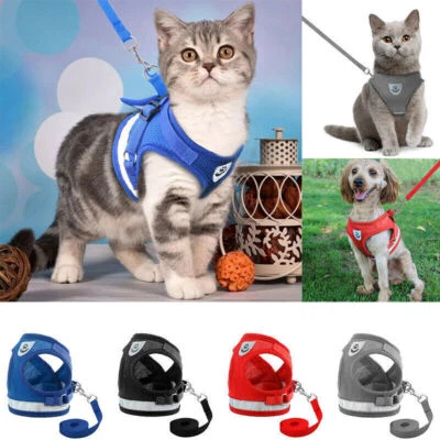 Kitten and Clothes Vest Walking Pets Adjustable Leash Puppy Harness Jacket Cat - Image 1 of 4