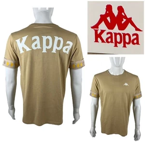 Kappa Mens Large Shirt 222 Banda Niji Beige Regular Fit S/S New With Defect $55 - Picture 1 of 11