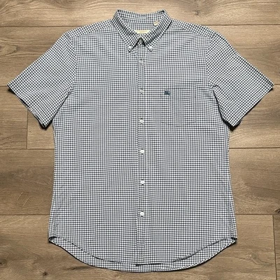 Camisa Burberry Brit manga corta abotonada azul blanco (defecto) talla grande Foto 1 de 4
