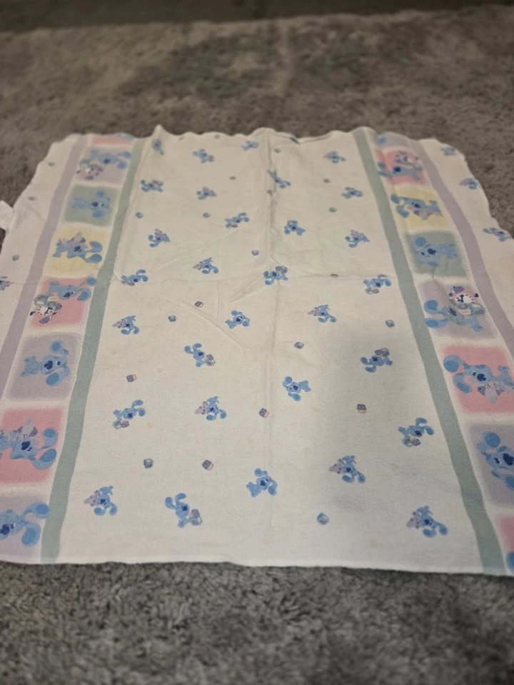 Manta Receptora Cuadrada Vintage Blues Clues Personaje Blanco Impreso Coleccionable Foto 1 de 3