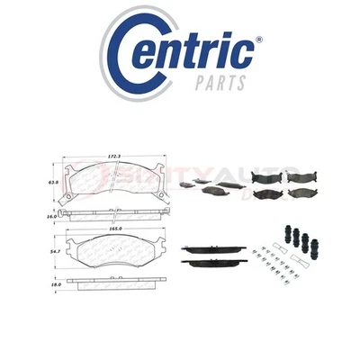 Centric Posi Quiet Ceramic Brake Pads w Shims for 1991-1995 Plymouth Acclaim of - Изображение 1 из 4