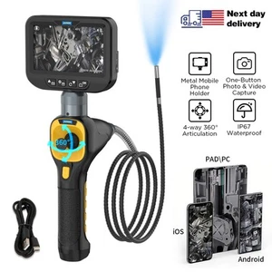 Endoscope Camera 4-Way 360° Inspection Camera Articulating Borescope 6.2mm Lens - Picture 1 of 20