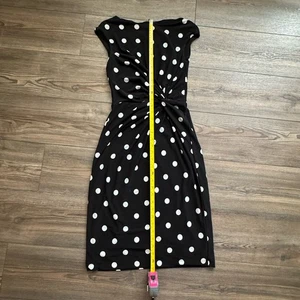 Lauren By Ralph Lauren Women’s Black And White Polka Dot Dress Size 2 Midi - Picture 1 of 11