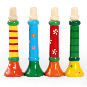 Wooden Trumpet Toy Horn Whistle Musical Instrument Montessori Educational Kids - Picture 1 of 7