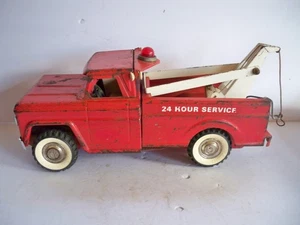 Vintage Structo Tow Wrecker 24hr Service Truck Pressed Steel Toy - Picture 1 of 11