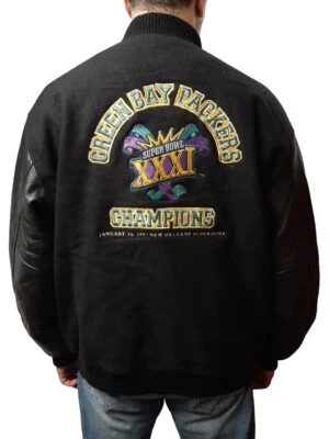 teddy 1997 varsity jacket MVsport super bowl XXXI green bay packers Made in usa - Photo 1/4