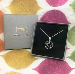 Collar o pendientes pentagrama de plata de ley boho regalo aniversario cumpleaños - Imagen 1 de 16