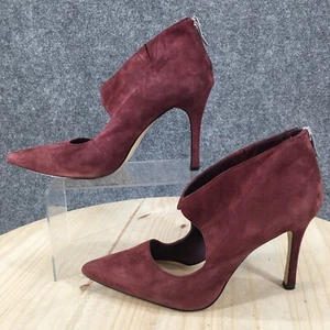 BCBGeneration Heels Womens 9.5M Pailie Zip Stiletto Pointed Pumps Burgundy Suede - Picture 1 of 12