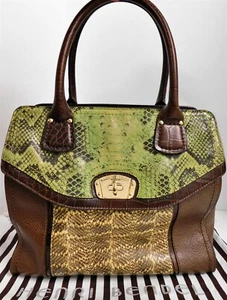 Henri Bendel Snake Embossed Leather Satchel Bag - Picture 1 of 7