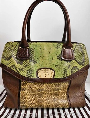 Henri Bendel Snake Embossed Leather Satchel Bag - Image 1 of 4
