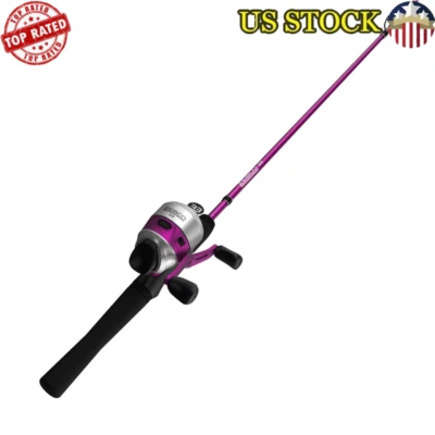 Reel Fishing Rod Combo Durable Fiberglass Fishing Pole W/ Bite Alert 6 Ft 2 Pcs - Image 1 of 4