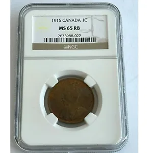 1915 1CENT  CAN • Grade  MS-65RB  NGC  - Picture 1 of 2