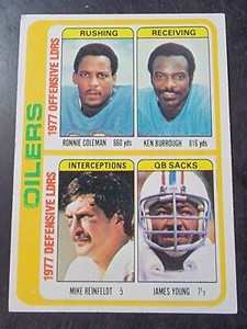 1978 Topps Football #511 Ronnie Coleman/Ken Burrough/Mike Reinfeldt/James Young