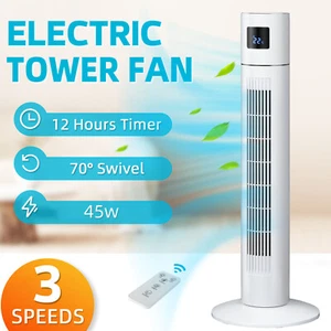 Portable Electric Tower Fan Air Cooler Oscillating Fan Timer LED with 3 Speeds - Picture 1 of 12